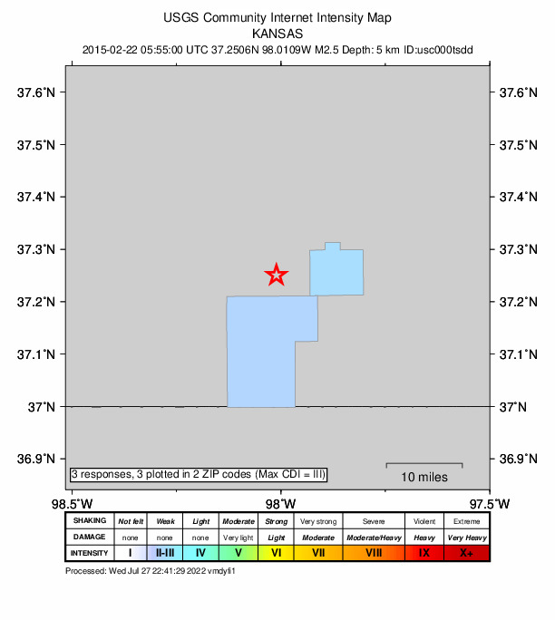 Did You Feel It? map: shaking reported by the public