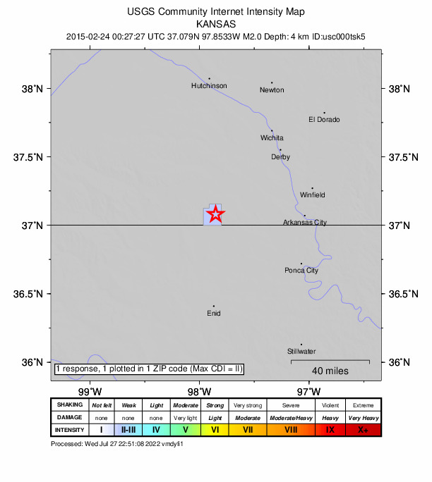 Did You Feel It? map: shaking reported by the public