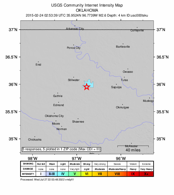 Did You Feel It? map: shaking reported by the public