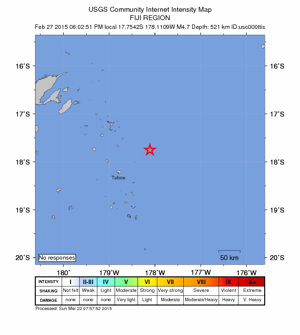 Did You Feel It? map: shaking reported by the public