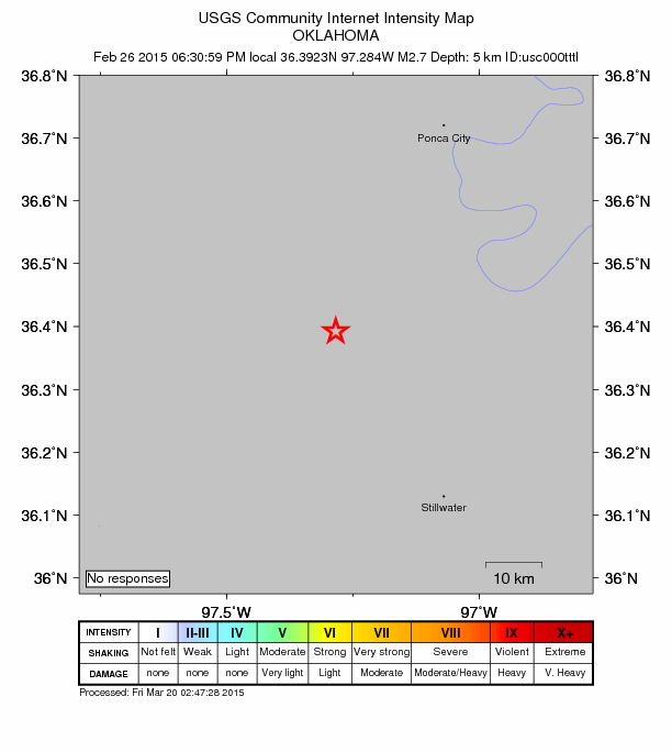 Did You Feel It? map: shaking reported by the public