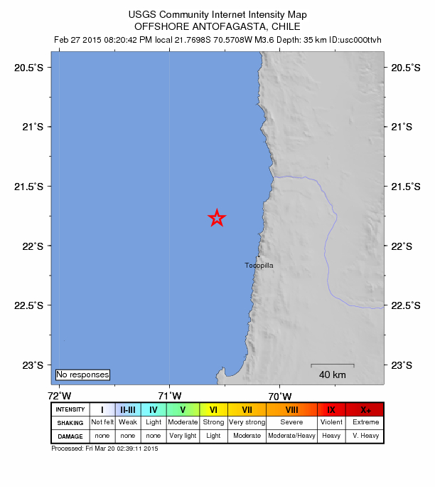 Did You Feel It? map: shaking reported by the public