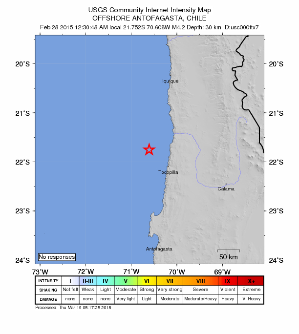 Did You Feel It? map: shaking reported by the public