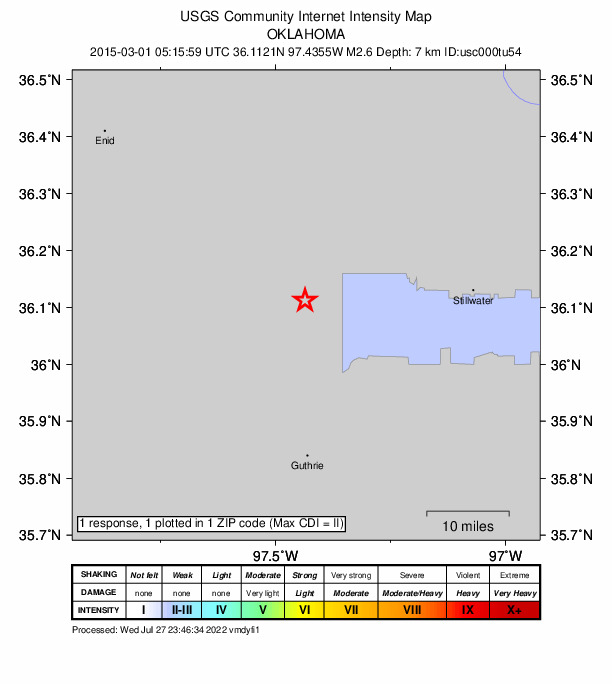 Did You Feel It? map: shaking reported by the public