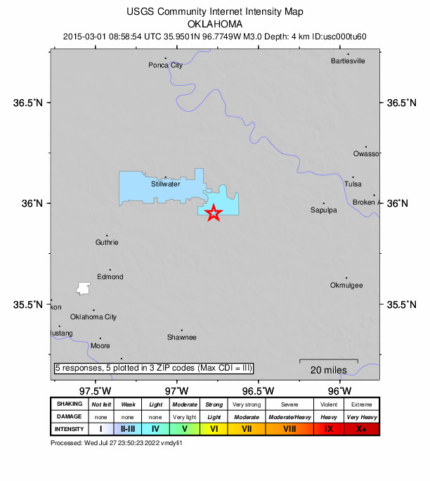 Did You Feel It? map: shaking reported by the public