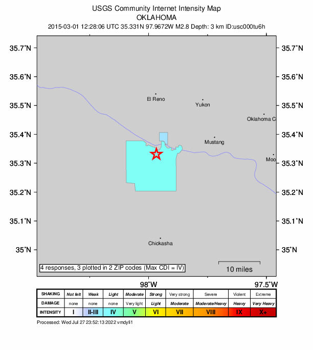 Did You Feel It? map: shaking reported by the public