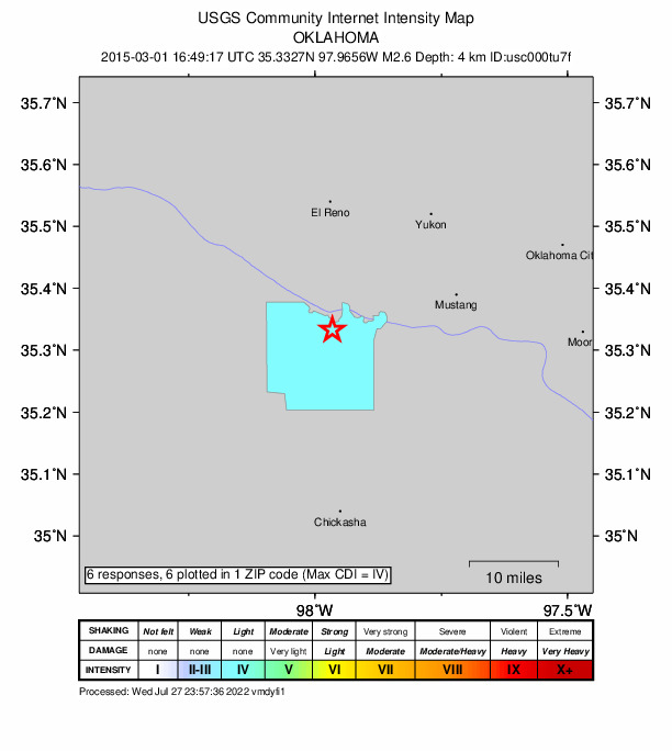 Did You Feel It? map: shaking reported by the public