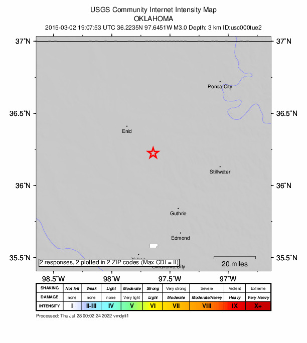 Did You Feel It? map: shaking reported by the public