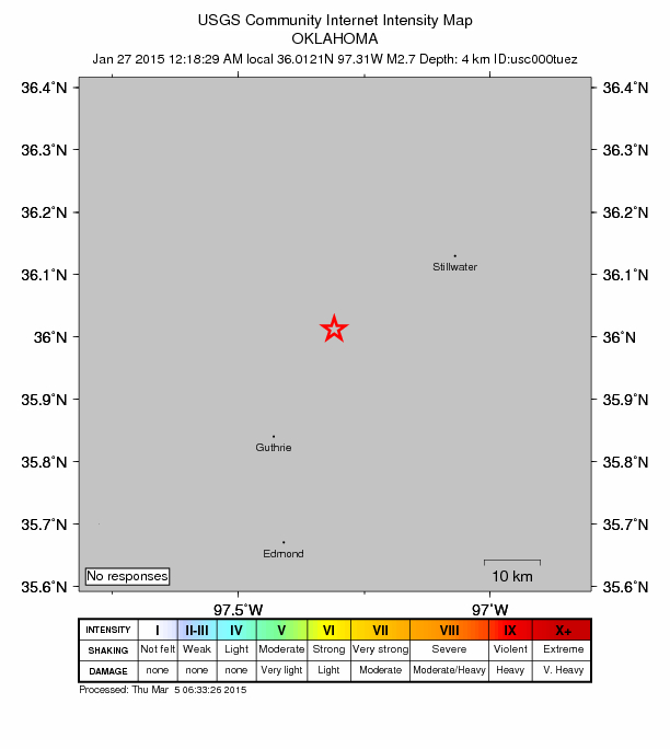 Did You Feel It? map: shaking reported by the public