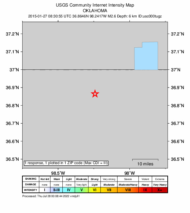 Did You Feel It? map: shaking reported by the public