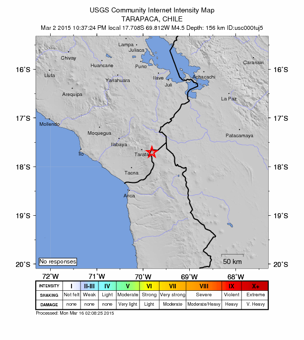 Did You Feel It? map: shaking reported by the public