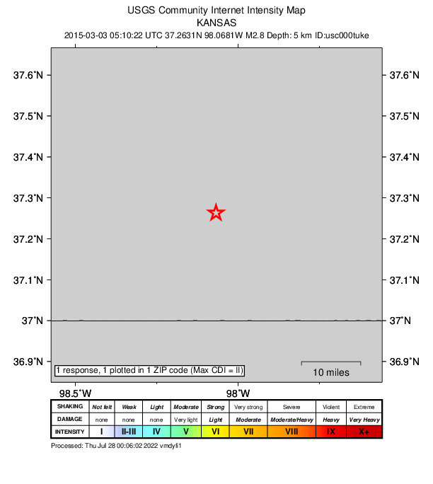 Did You Feel It? map: shaking reported by the public