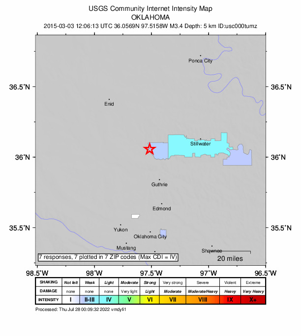 Did You Feel It? map: shaking reported by the public