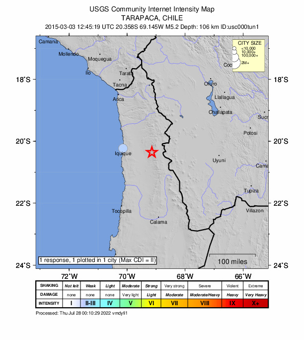Did You Feel It? map: shaking reported by the public