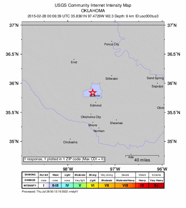 Did You Feel It? map: shaking reported by the public