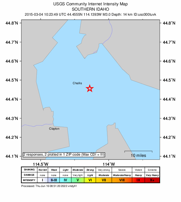 Did You Feel It? map: shaking reported by the public