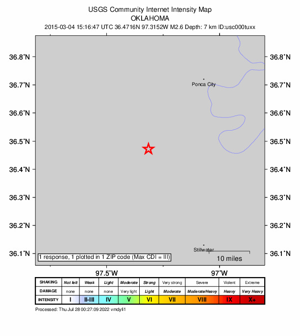 Did You Feel It? map: shaking reported by the public