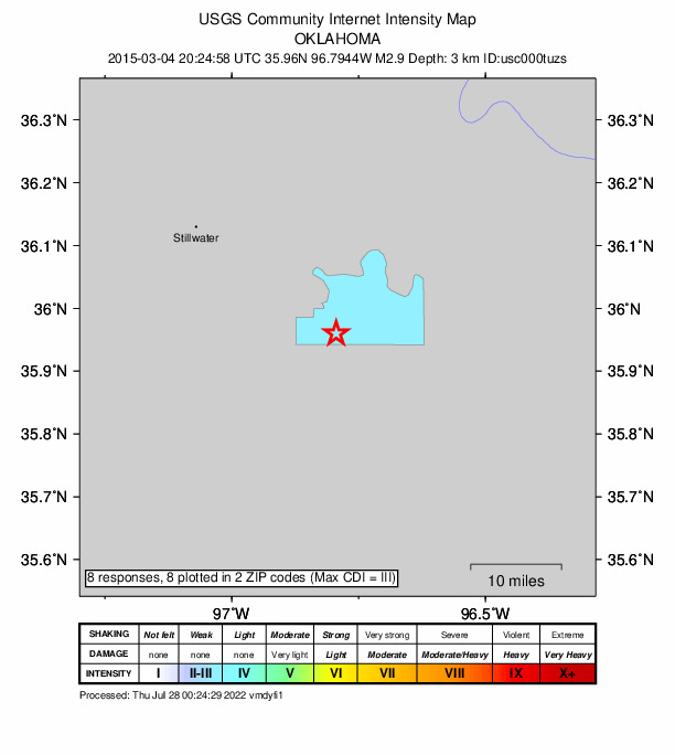 Did You Feel It? map: shaking reported by the public