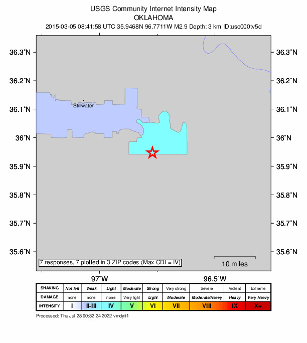 Did You Feel It? map: shaking reported by the public