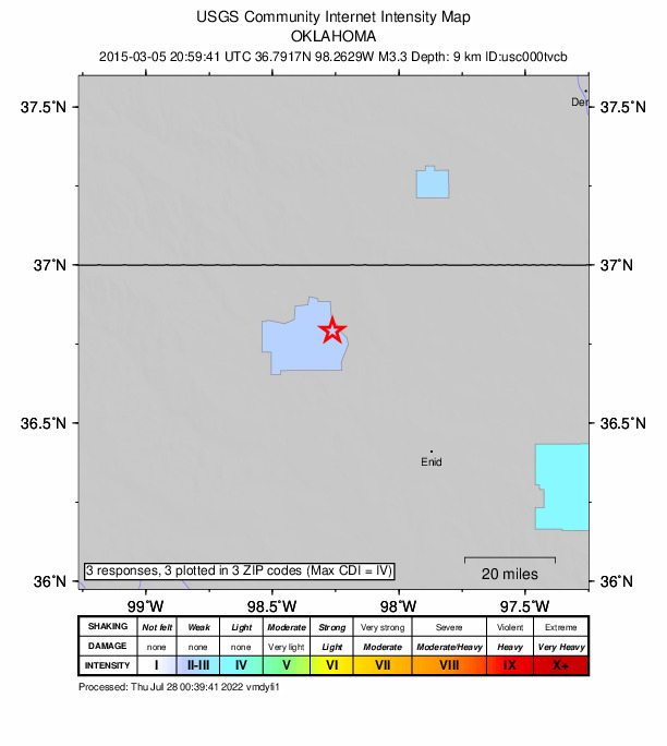 Did You Feel It? map: shaking reported by the public