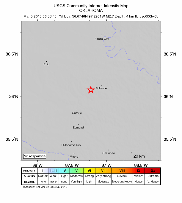 Did You Feel It? map: shaking reported by the public