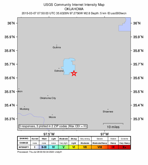 Did You Feel It? map: shaking reported by the public