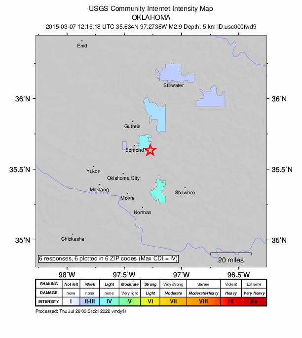 Did You Feel It? map: shaking reported by the public
