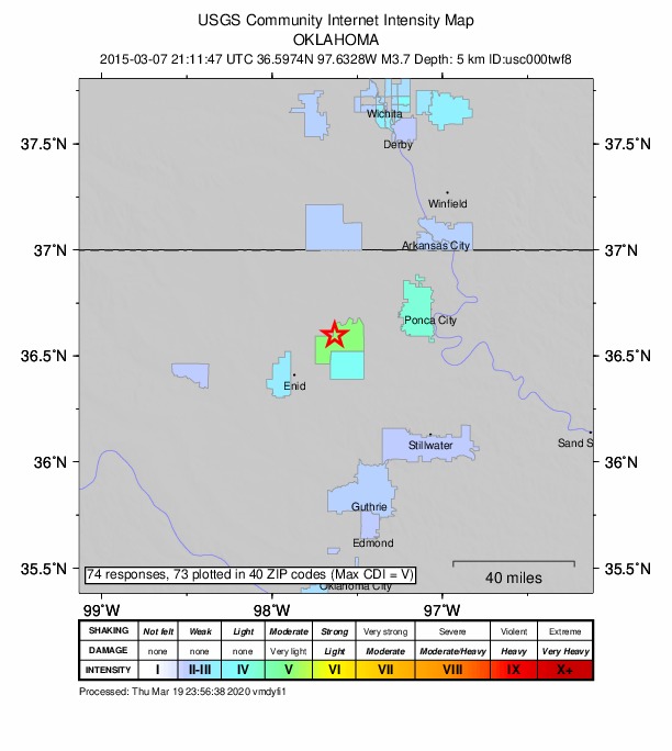 Did You Feel It? map: shaking reported by the public