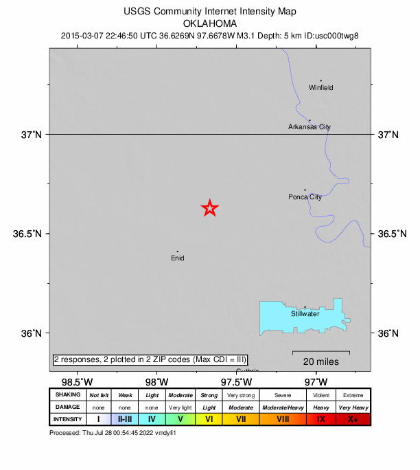 Did You Feel It? map: shaking reported by the public