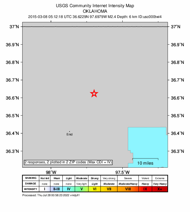 Did You Feel It? map: shaking reported by the public