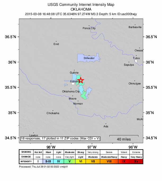 Did You Feel It? map: shaking reported by the public