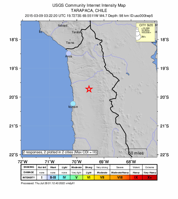 Did You Feel It? map: shaking reported by the public