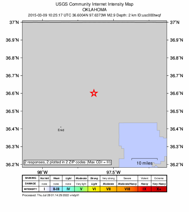 Did You Feel It? map: shaking reported by the public