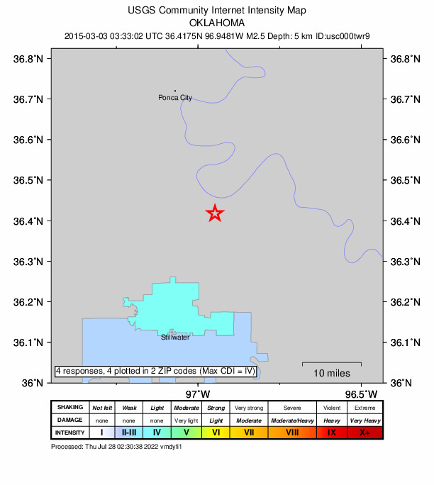 Did You Feel It? map: shaking reported by the public