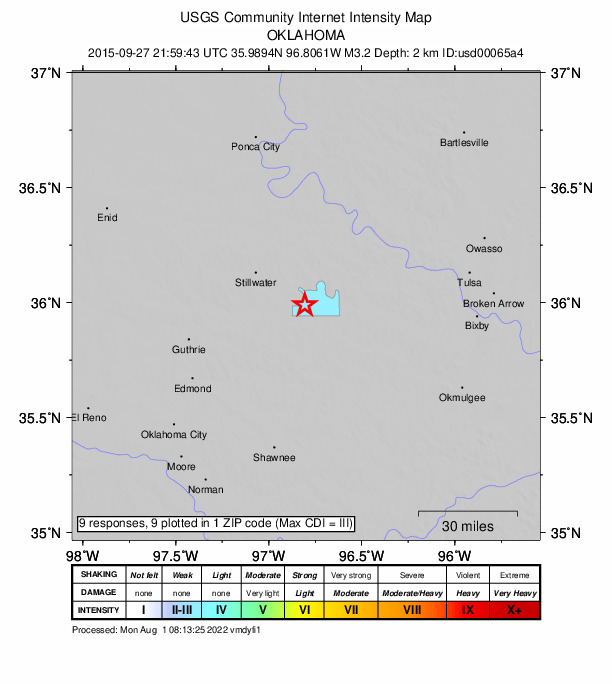 Did You Feel It? map: shaking reported by the public