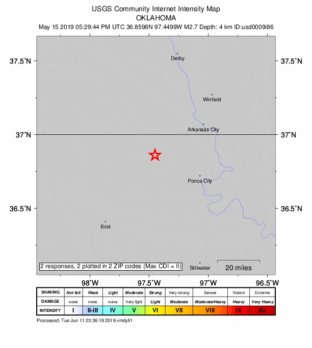 Did You Feel It? map: shaking reported by the public