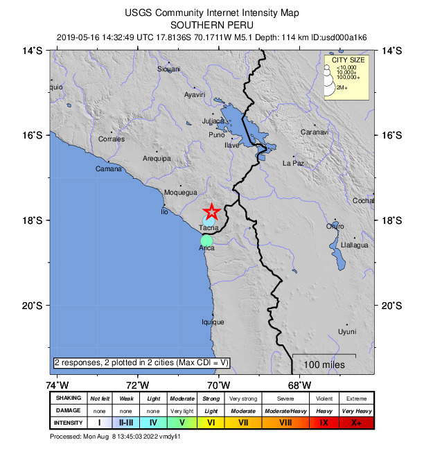 Did You Feel It? map: shaking reported by the public