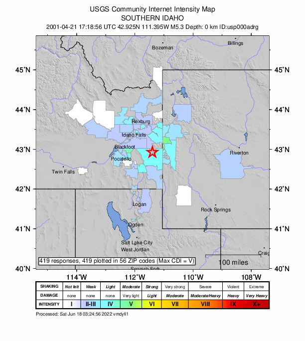 Did You Feel It? map: shaking reported by the public