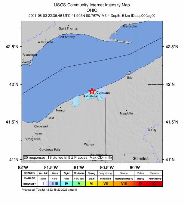 Did You Feel It? map: shaking reported by the public
