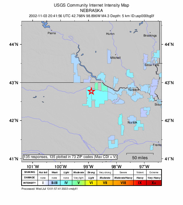 Did You Feel It? map: shaking reported by the public