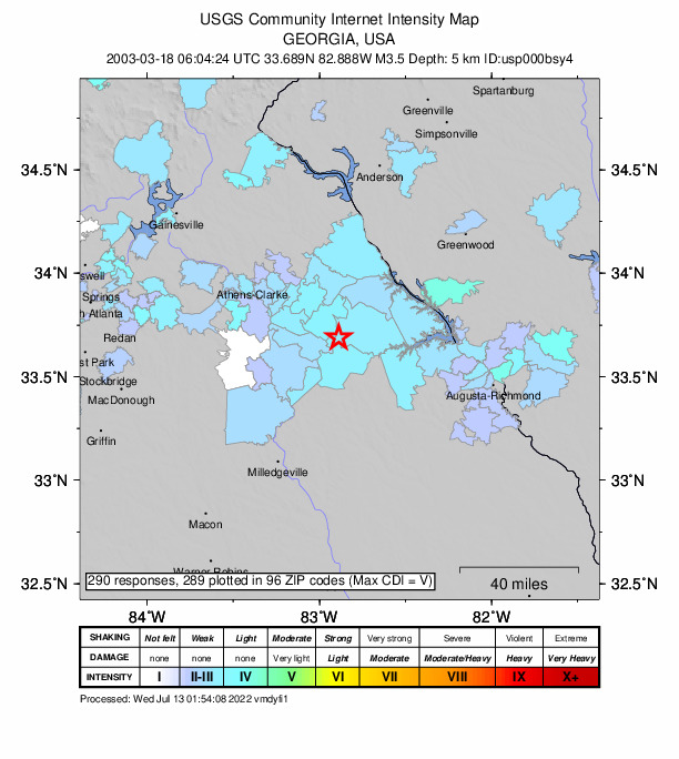 Did You Feel It? map: shaking reported by the public