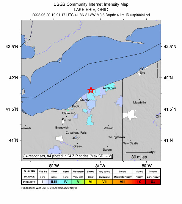 Did You Feel It? map: shaking reported by the public