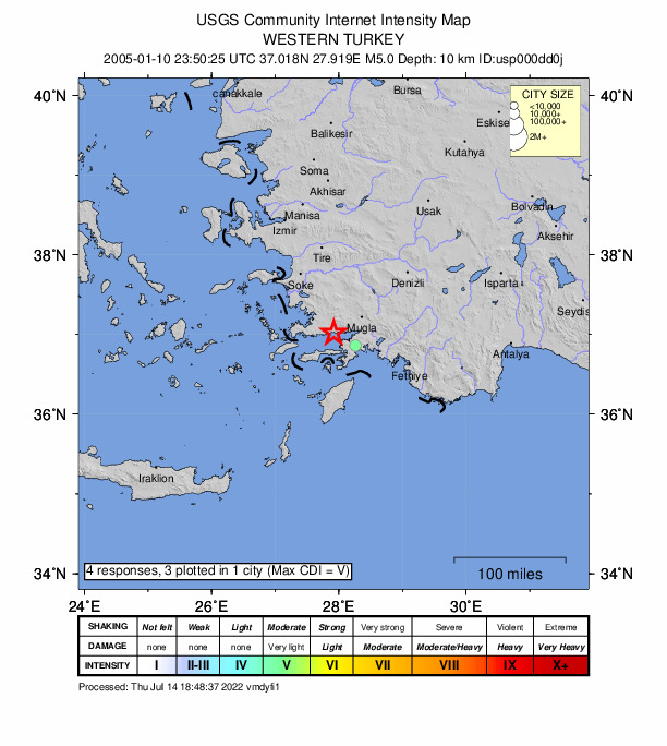 Did You Feel It? map: shaking reported by the public