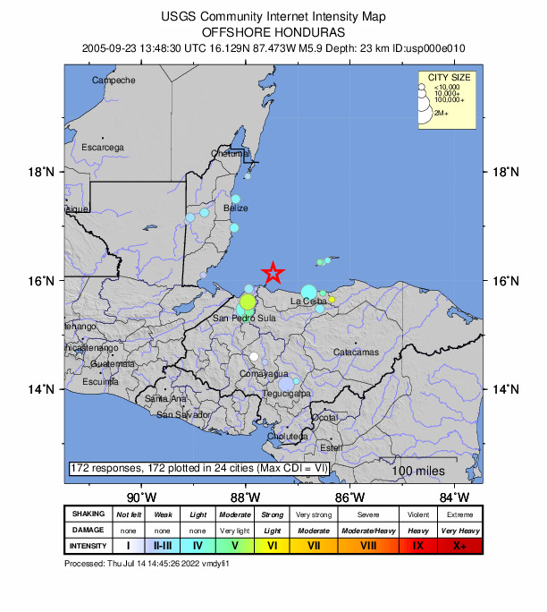 Did You Feel It? map: shaking reported by the public