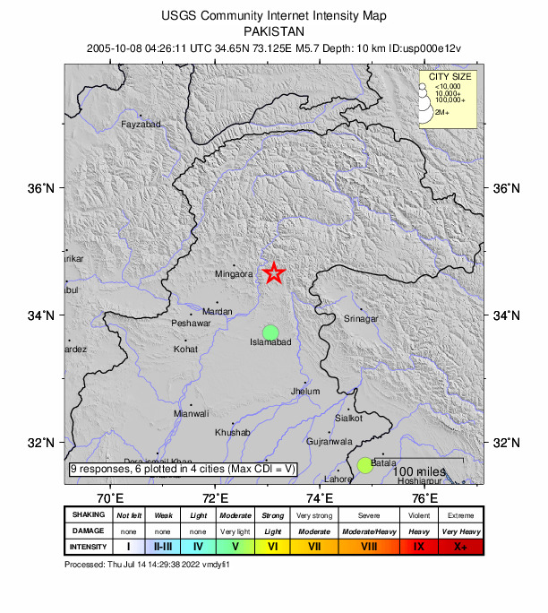 Did You Feel It? map: shaking reported by the public