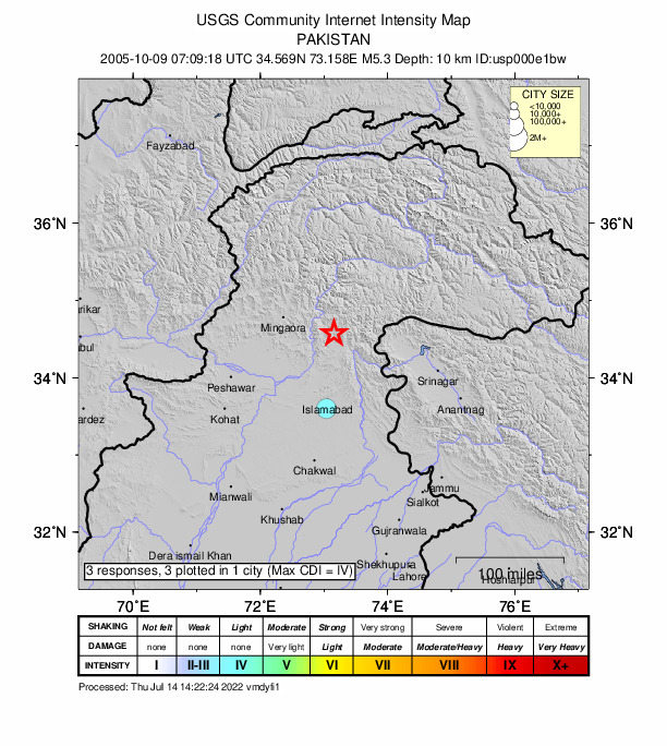 Did You Feel It? map: shaking reported by the public