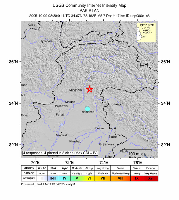 Did You Feel It? map: shaking reported by the public