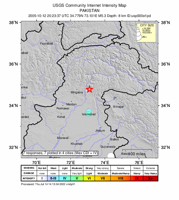 Did You Feel It? map: shaking reported by the public