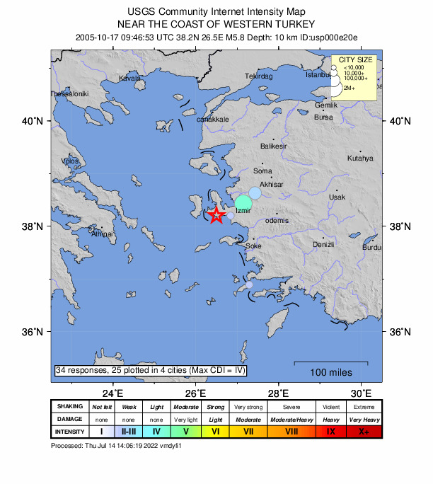 Did You Feel It? map: shaking reported by the public