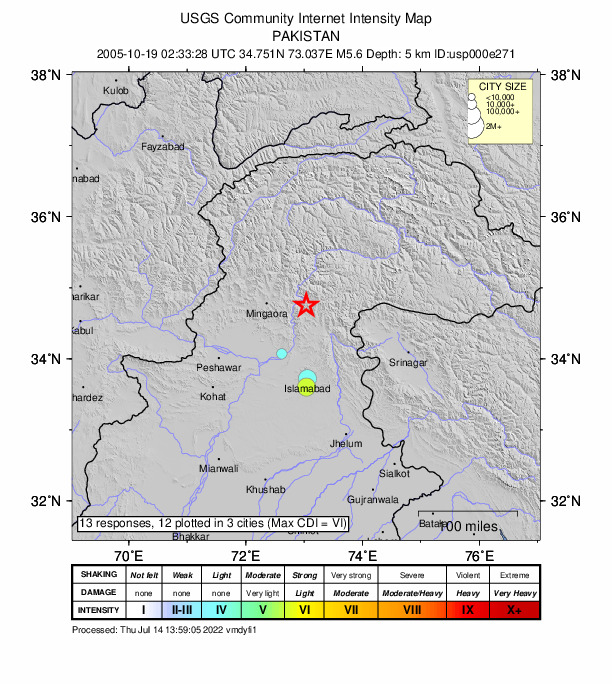 Did You Feel It? map: shaking reported by the public